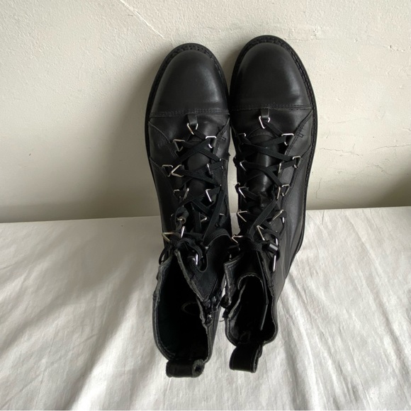 Zara Trafaluc Black Laced Military Style Boots - Picture 6 of 12